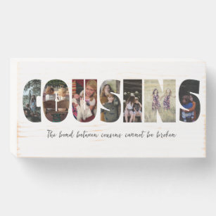 Cousins Photo Collage Wood Box Sign