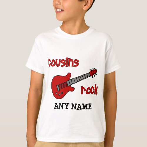 Cousins Rock with Red Guitar T_Shirt