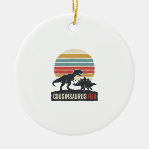 Cousinsaurus Rex Funny Dinosaur Vintage Shirt Desi Ceramic Ornament