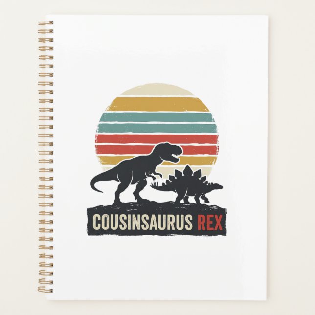 Cousinsaurus Rex Funny Dinosaur Vintage Shirt Desi Planner (Front)