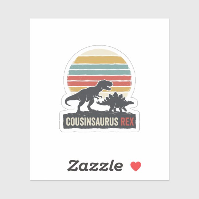 Cousinsaurus Rex Funny Dinosaur Vintage Shirt Desi Sticker (Sheet)