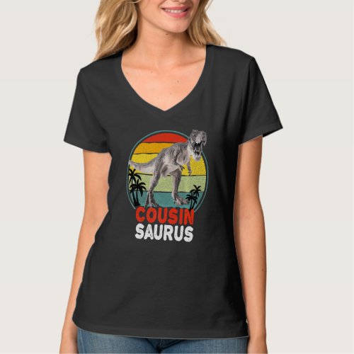 Cousinsaurus Vintage T Rex Dinosaur Cousin Saurus  T_Shirt