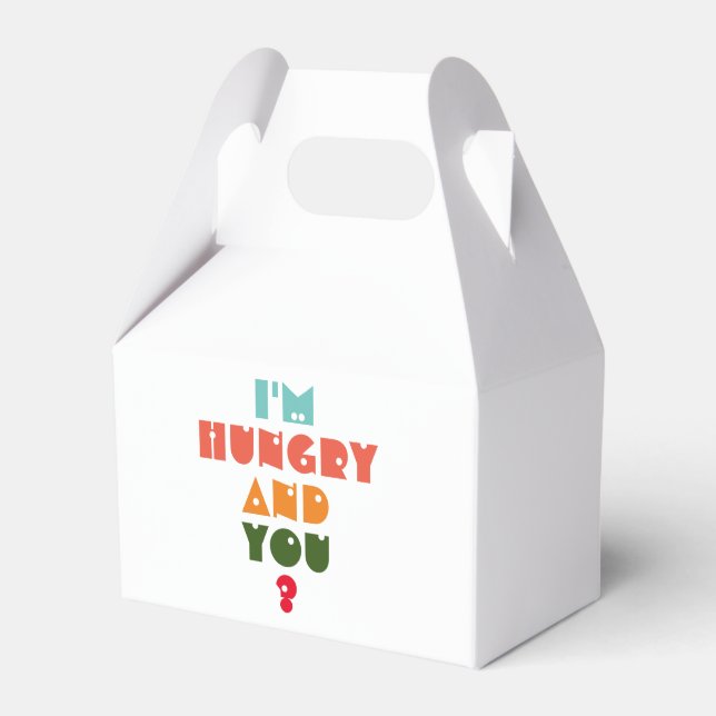 Coussin T-shirt  I' m hungry and you ? Favor Boxes (Front Side)