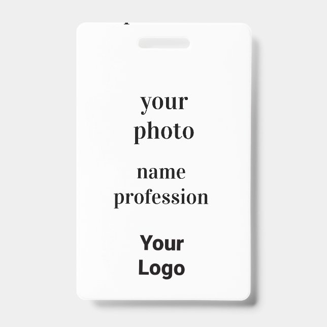coutom employee photo,bar code,logo,name badge (Front)