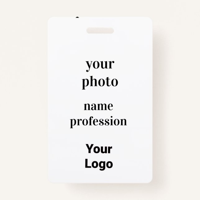 coutom employee photo,bar code,logo,name badge (Front)