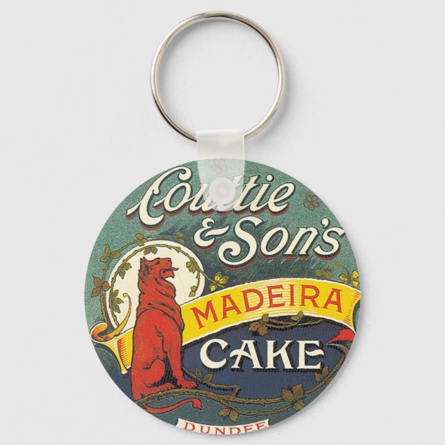 Couttie & Son's Madeira Cake Dundee Vintage Label Keychain (Front)