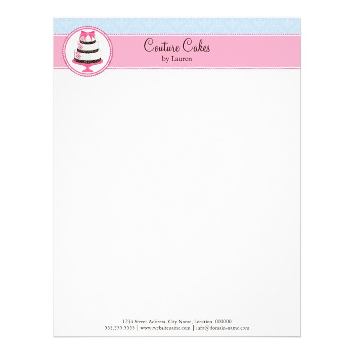 Couture Cake Bakery Business Letterhead Zazzle