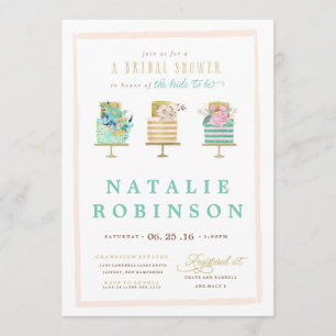 Couture Cake Bridal Shower Invitation - blue