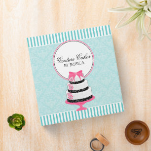 Couture Cakes Aqua Bakery 1.5 Inch 3 Ring Binder