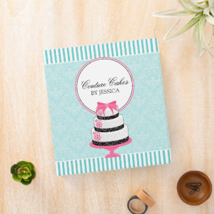 Couture Cakes Aqua Bakery 1 Inch 3 Ring Binder
