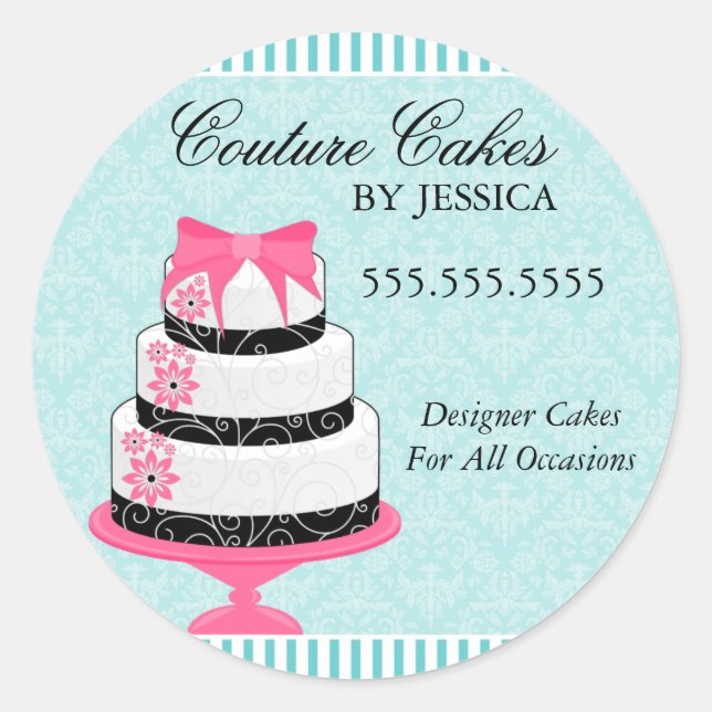Couture Cakes Aqua Bakery Stickers (Front)