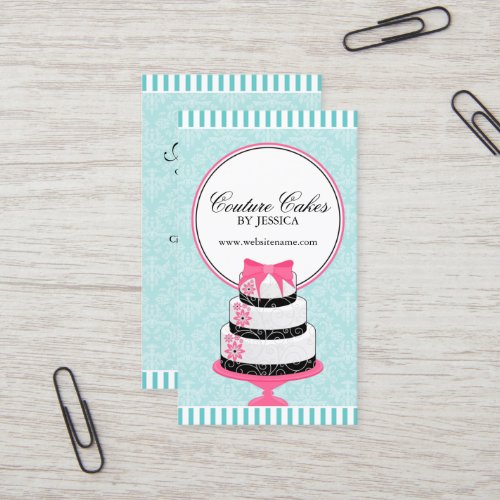 Couture Cakes Bakery Aqua Business Cards