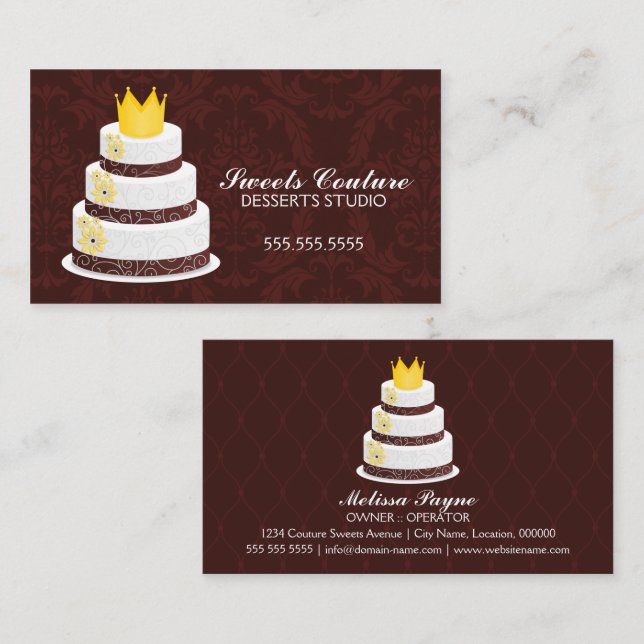 Couture Cakes Bakery Custom Business Card (Front/Back)