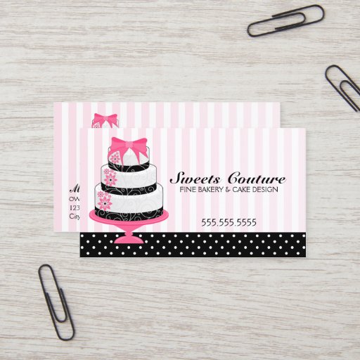 Customizable Couture Cakes Bakery Custom Business Cards