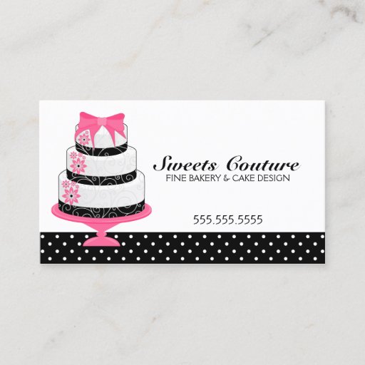 Customizable Couture Cakes Bakery Custom Business Cards