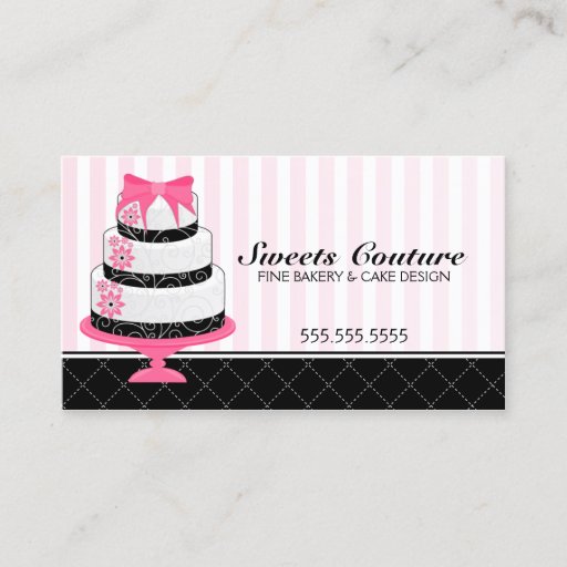Customizable Couture Cakes Bakery Custom Business Cards