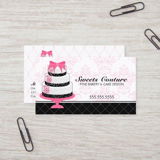 Customizable Couture Cakes Bakery Custom Business Cards