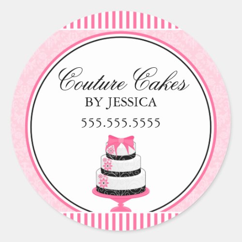 Couture Cakes Pink Bakery Box Seals