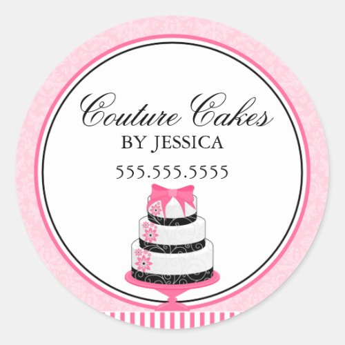 Couture Cakes Pink Bakery Stickers
