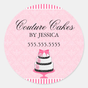 Couture Cakes Pink Bakery Stickers