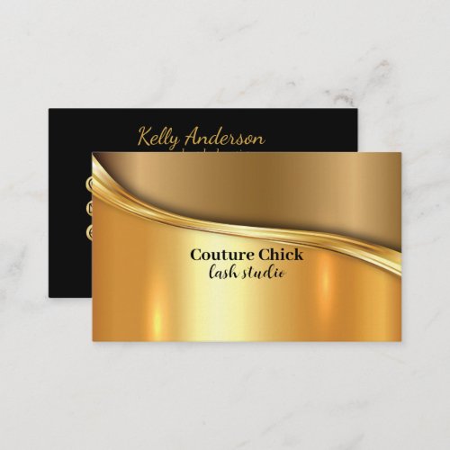 Couture Chick Lash studio gold textures  Business  Business Card