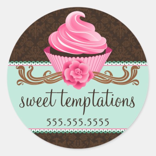 Couture Cupcake Bakery Box Seals