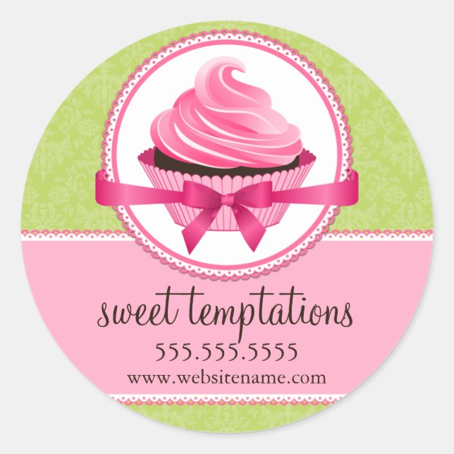 Couture Cupcake Bakery Box Seals (Front)