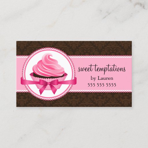 Customizable Couture Cupcake Bakery Business Cards