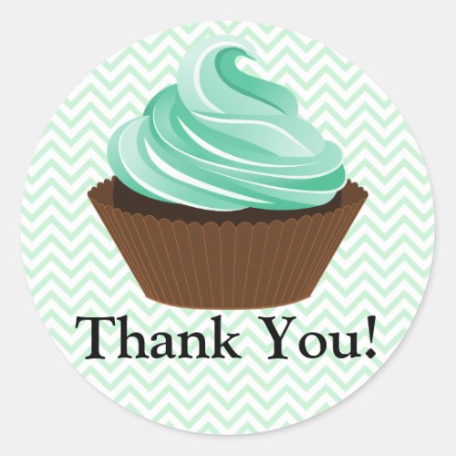 Couture Cupcake Bakery Thank You Classic Round Sticker
