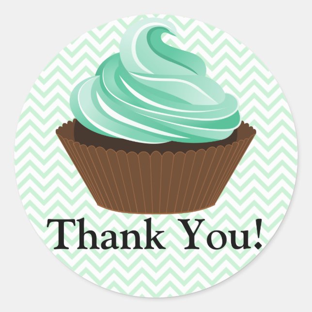 Couture Cupcake Bakery Thank You Classic Round Sticker (Front)
