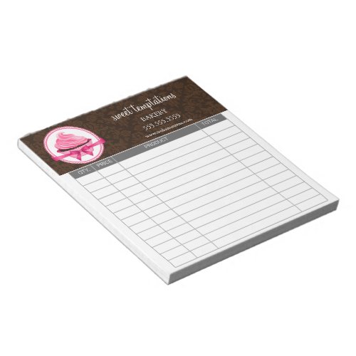 Couture Cupcake Baking Receipts Notepad
