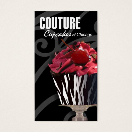 Customizable "Couture Cupcakes!" - Fancy Desserts, Pastries Business Card Template