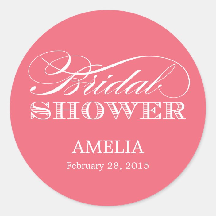 Couture Elegance Bridal Shower Sticker | Zazzle.com