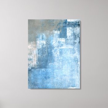 'cove' Blue And Grey Abstract Art Canvas Print by T30Gallery at Zazzle