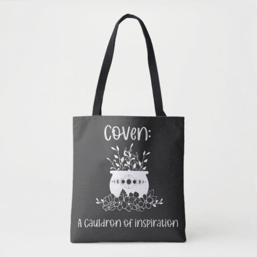 Coven a cauldron of inspiration tote bag