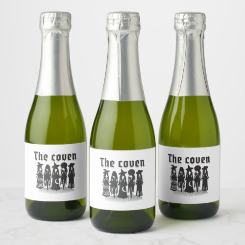 coven bachelorette party sparkling wine label