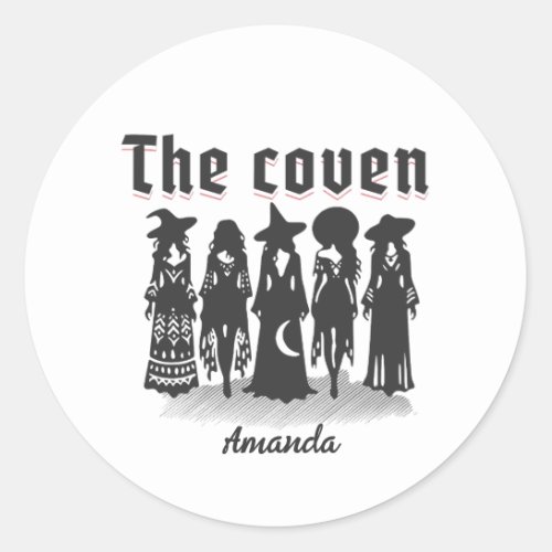 coven bachelorette party witchy classic round sticker