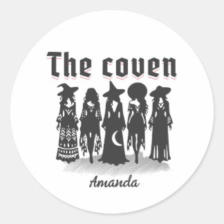 coven bachelorette party witchy classic round sticker