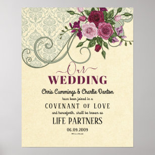 "Covenant of Love" LifePartners Wedding Certificat Poster