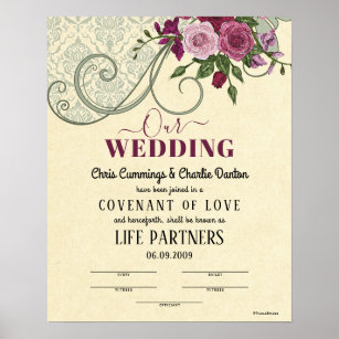 "Covenant of Love" LifePartners WeddingCertificate Poster