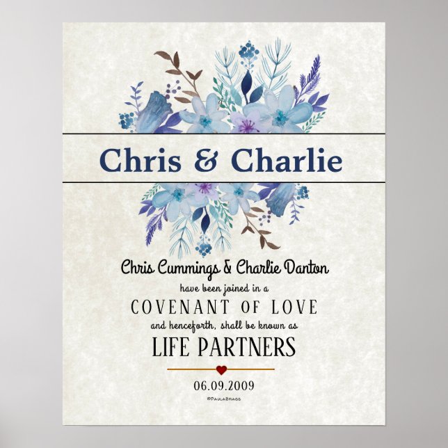 "Covenant of Love" LifePartners WeddingCertificate Poster (Front)