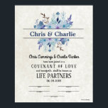 "Covenant of Love" LifePartners WeddingCertificate Poster<br><div class="desc">Preserve your wedding memories! Ceremonial Wedding Certificates for ALL Unions and Partnerships. ♥ Personalize to "make it your own" -- Re-word all text / all phrases to reflect your unique union. ♥ This certificate type features signature lines for the officiant, witnesses or Best Man and Maid of Honor to sign....</div>