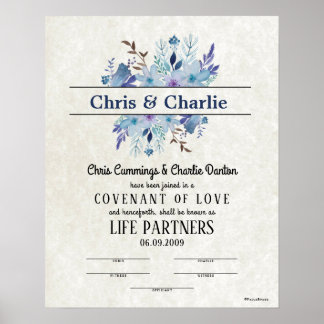 "Covenant of Love" LifePartners WeddingCertificate Poster