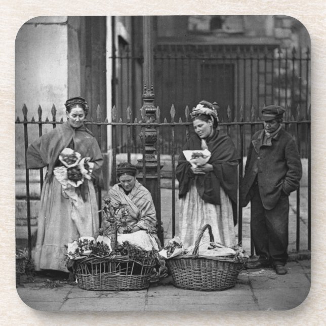 Covent Garden Flower Women, from 'Street Life in L Drink Coaster (Front)