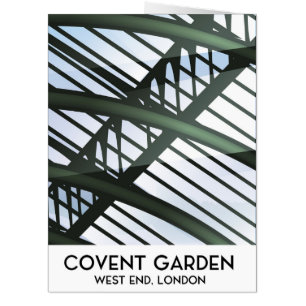 Covent Garden, london, vintage style travel poster Card