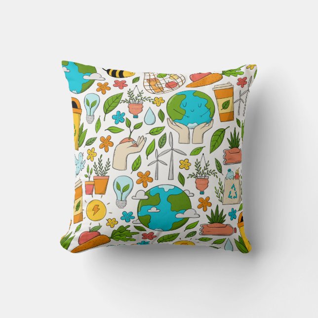 Cover Ecological Sustainability Throw Pillow (Front)