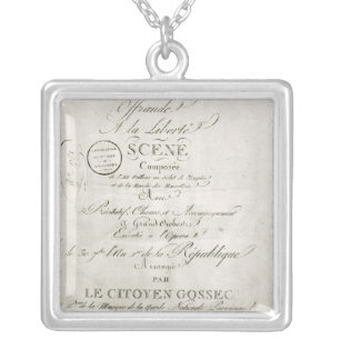 Cover for the score of 'Offrande a la Liberte' Silver Plated Necklace