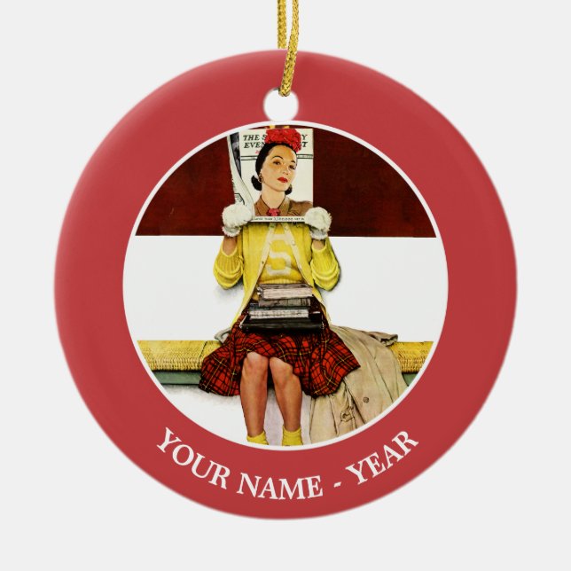 Cover Girl Ceramic Ornament (Front)