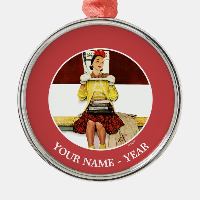 Cover Girl Metal Ornament (Front)
