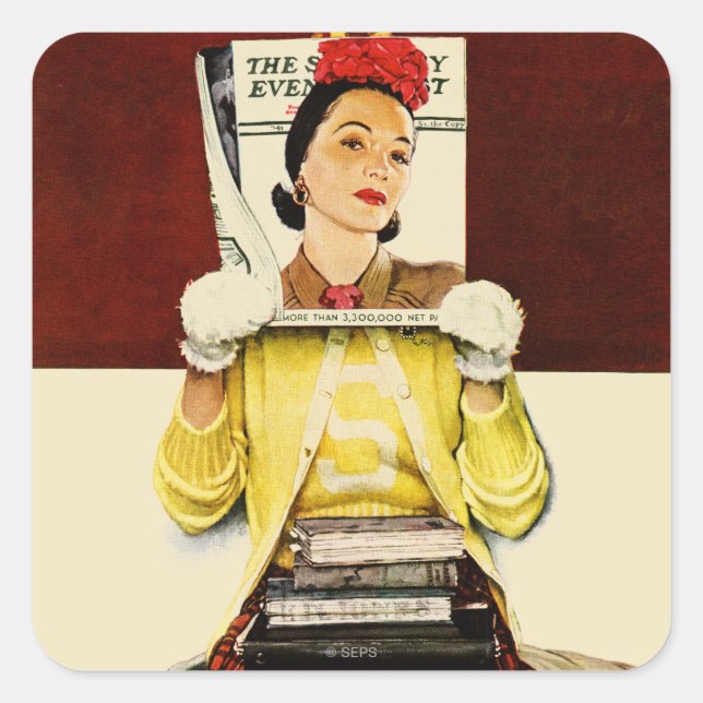 Cover Girl Square Sticker (Front)